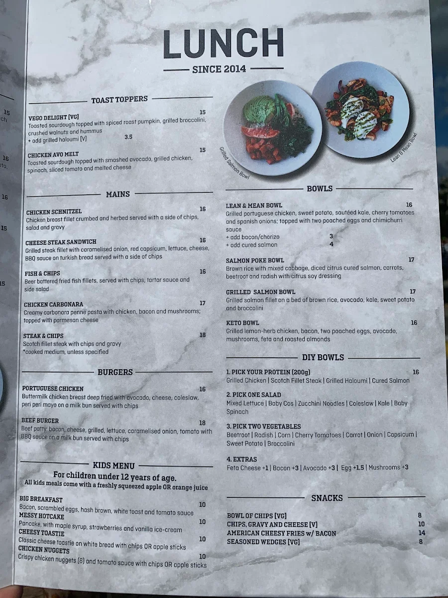 Menu, Blue Ivy Cafe