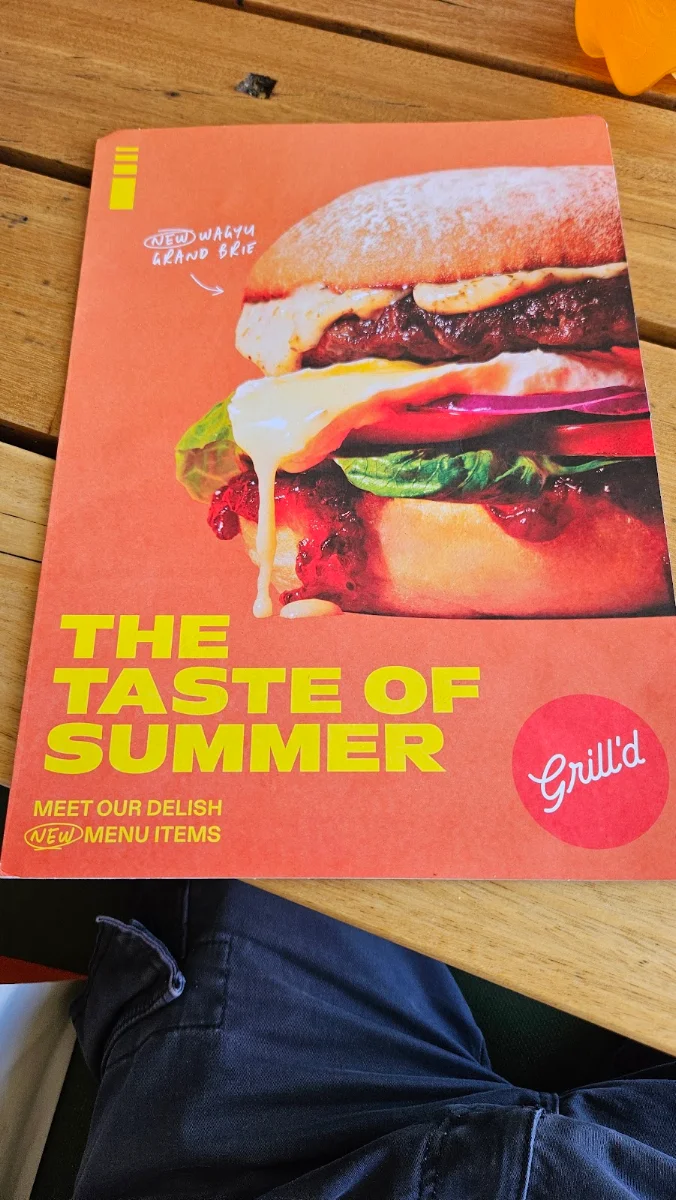 Menu, Grill'd Burgers - West Gosford