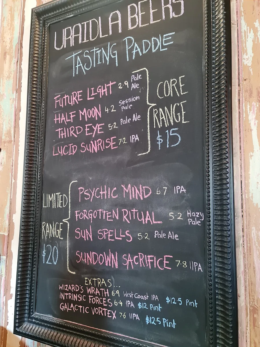 Menu, Uraidla Republic Cafe, Bakery & Brewery