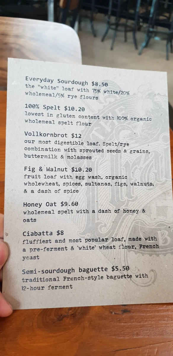 Menu, Uraidla Republic Cafe, Bakery & Brewery