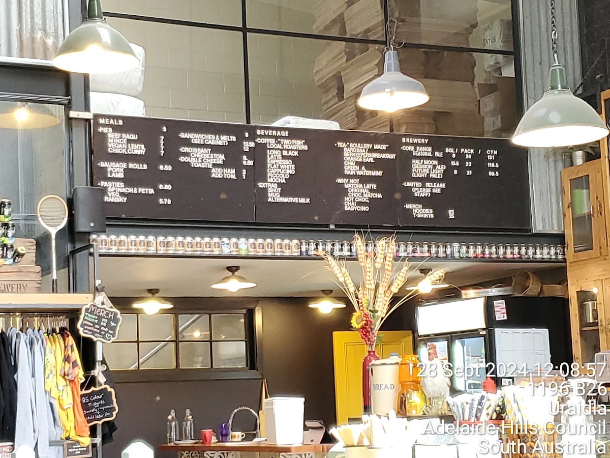 Menu, Uraidla Republic Cafe, Bakery & Brewery
