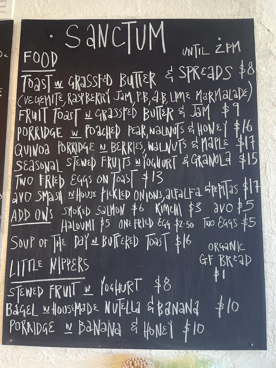 Menu, Sanctum