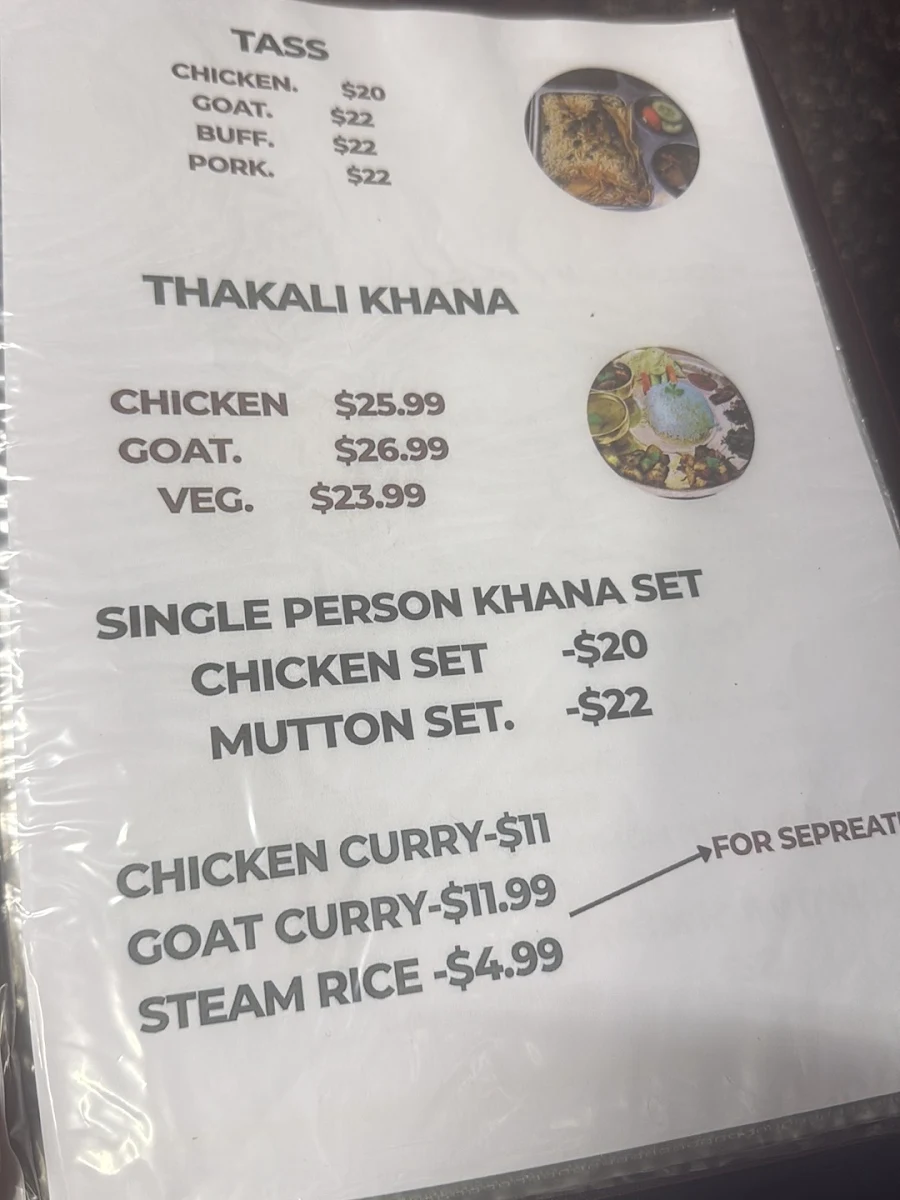Menu, Thamel Chowk Restaurant and Bar
