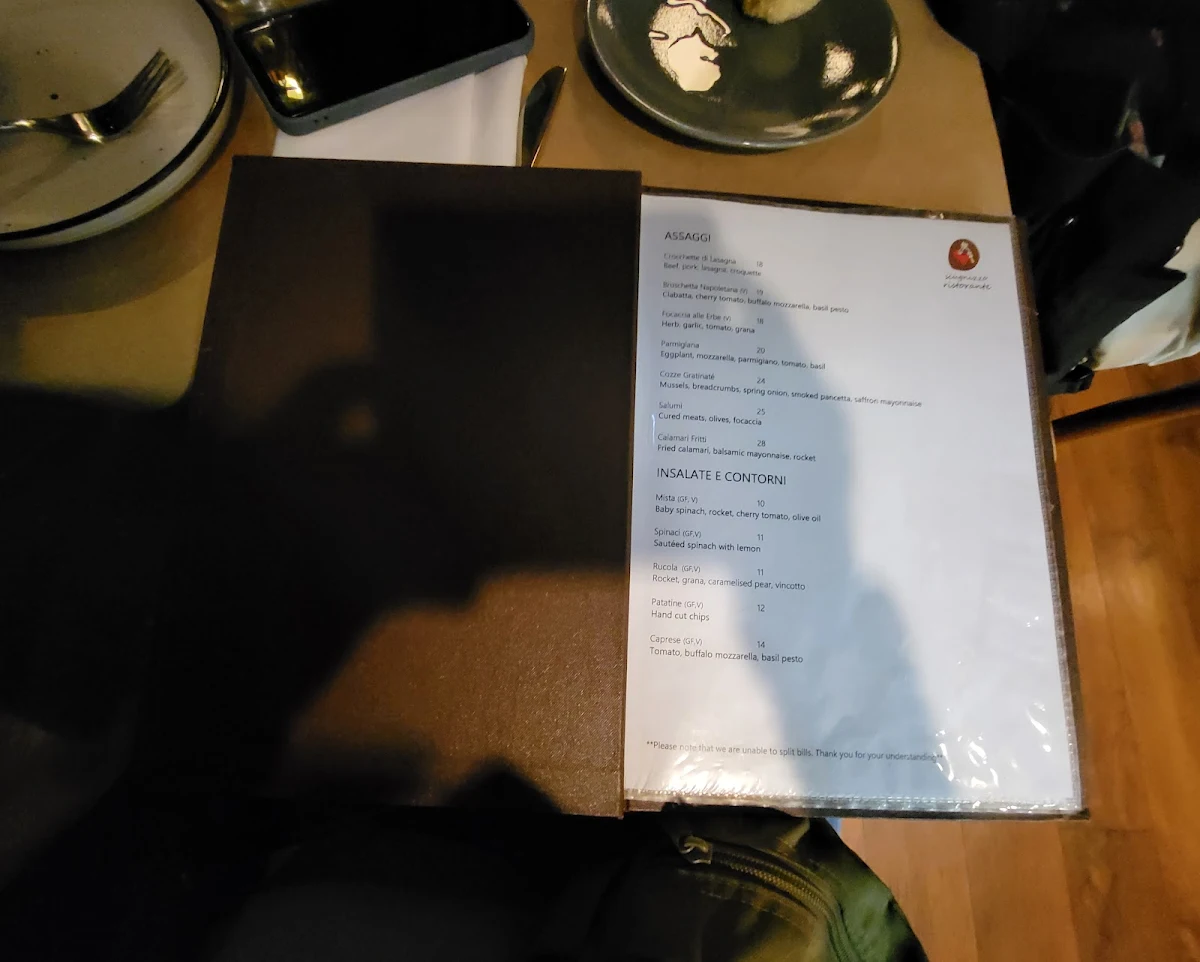 Menu, Scugnizzo Ristorante