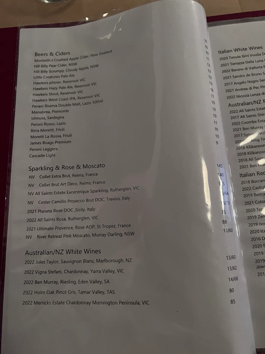 Menu, Scugnizzo Ristorante