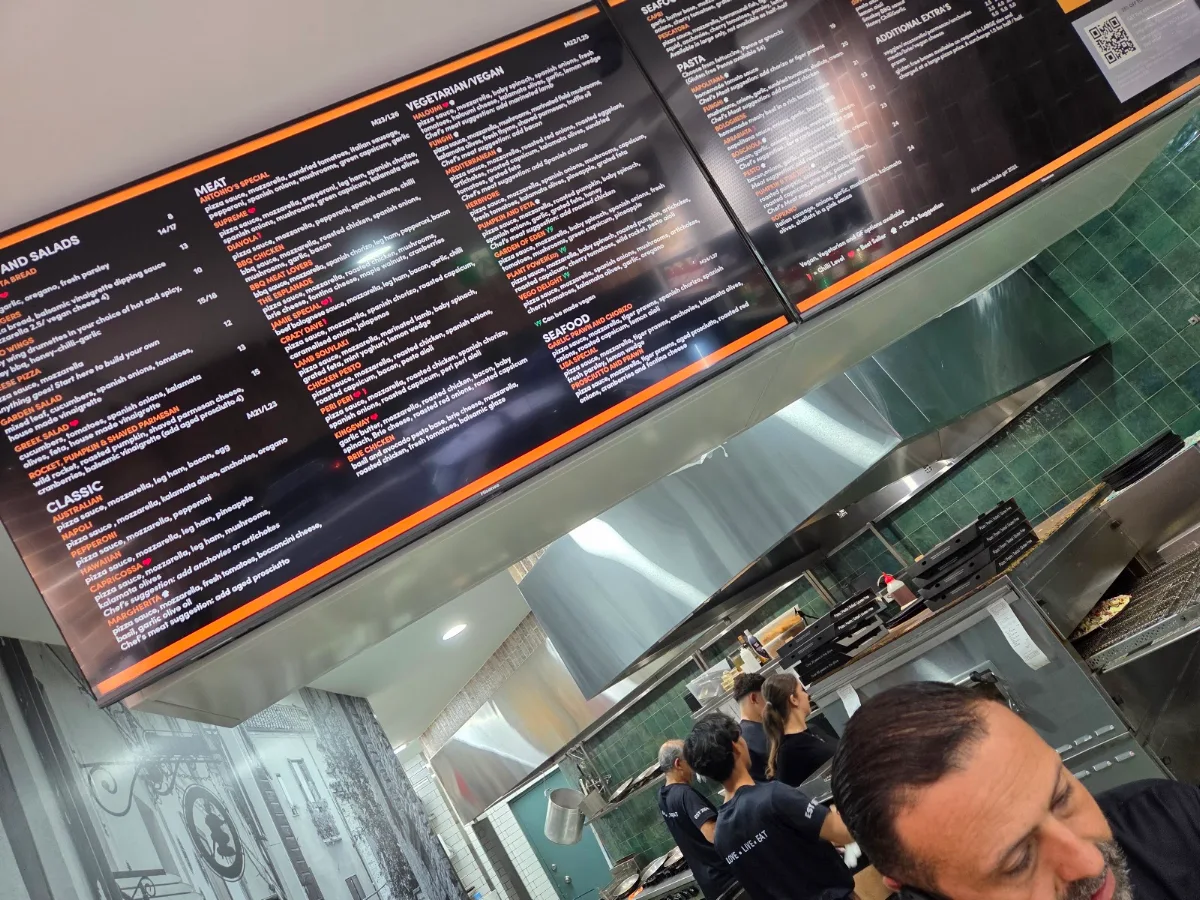 Menu, Antonio's Pizzeria