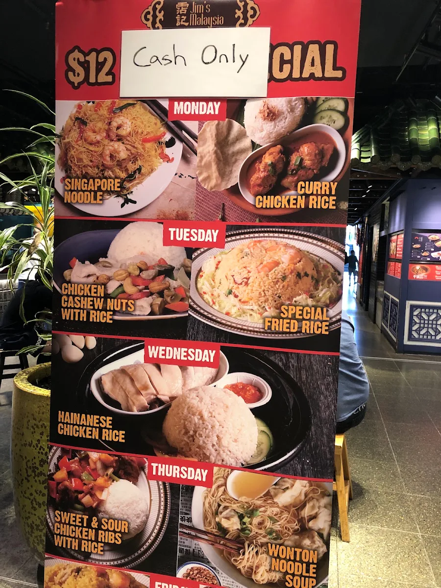 Menu, Jim's Malaysia Chatswood