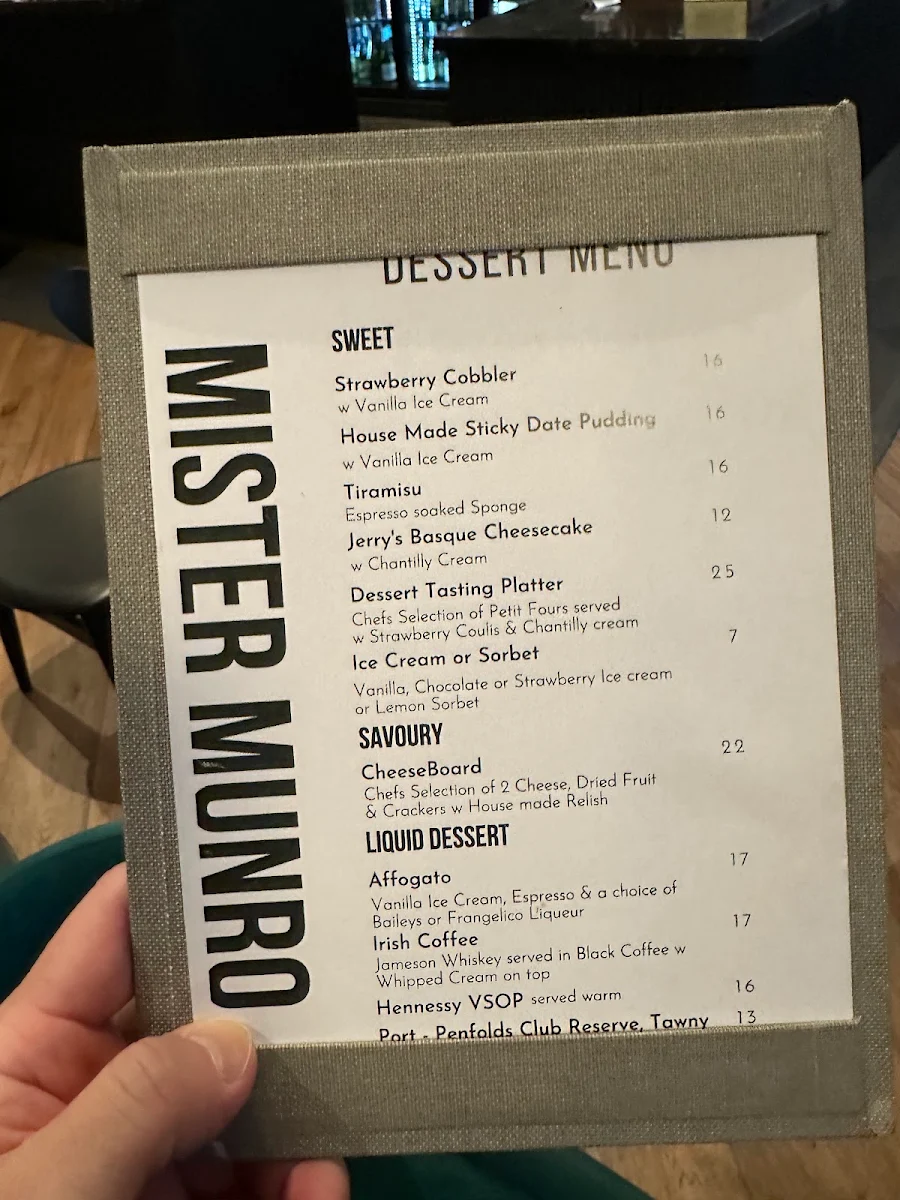 Menu, Mister Munro