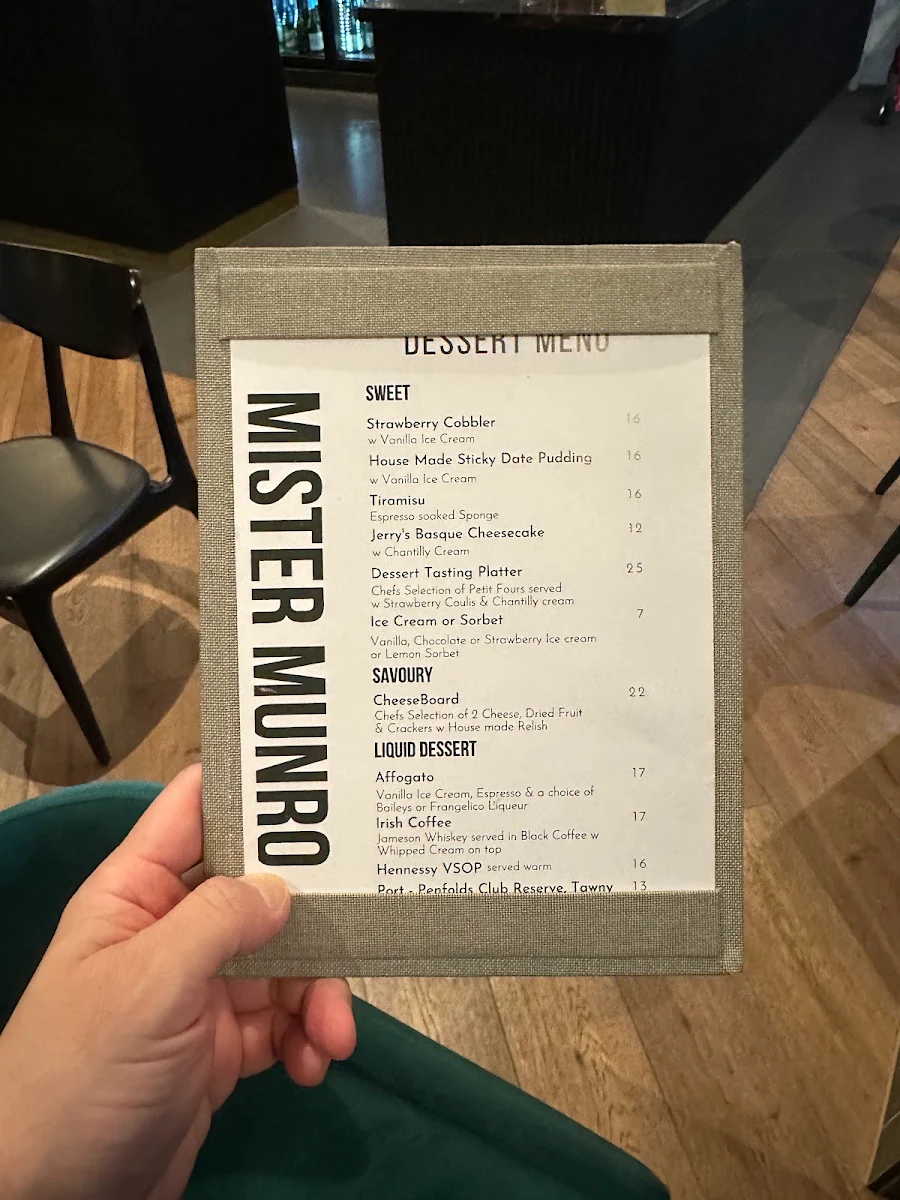 Menu, Mister Munro