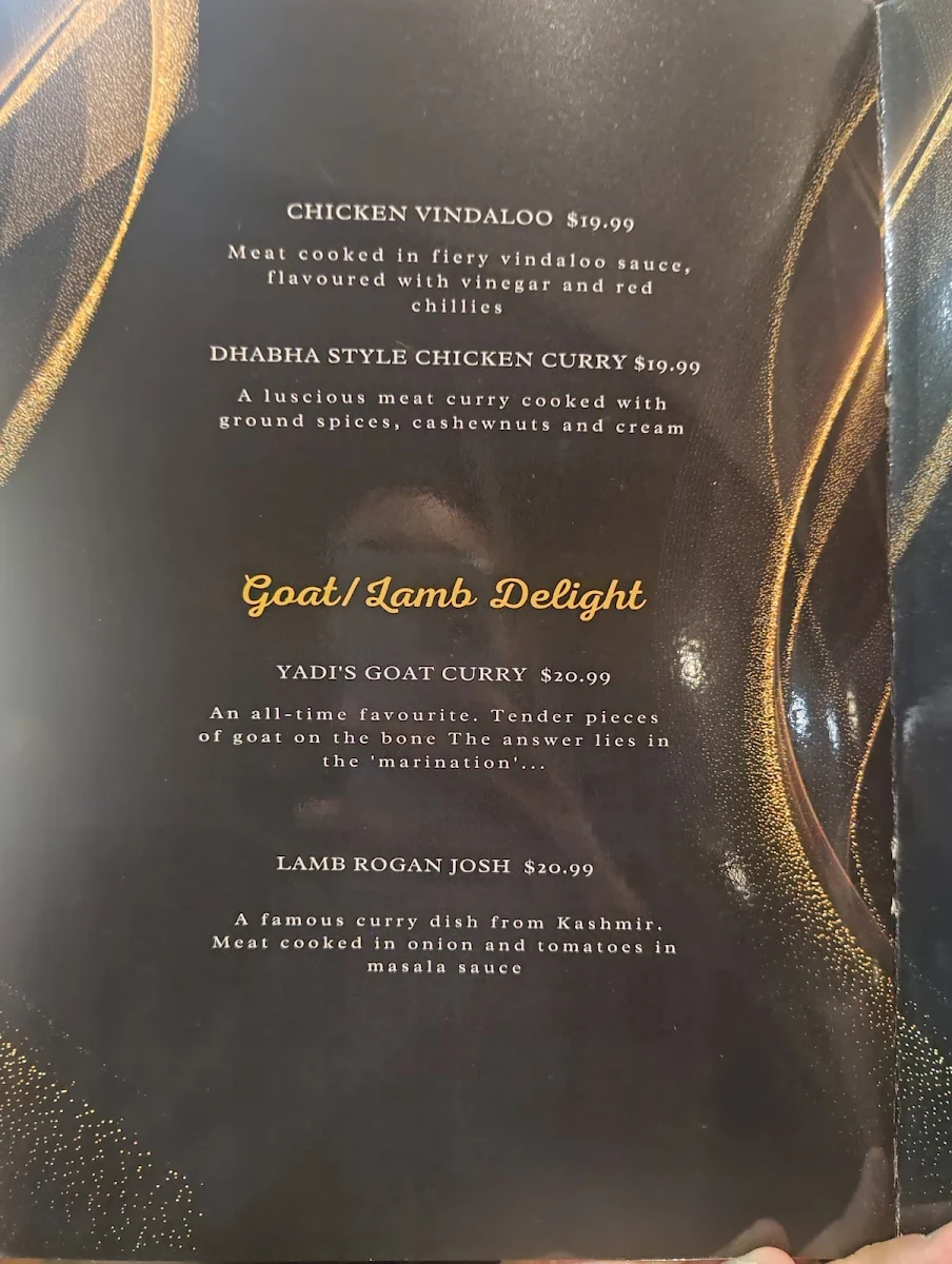 Menu, Desi-licious The Garden Lounge