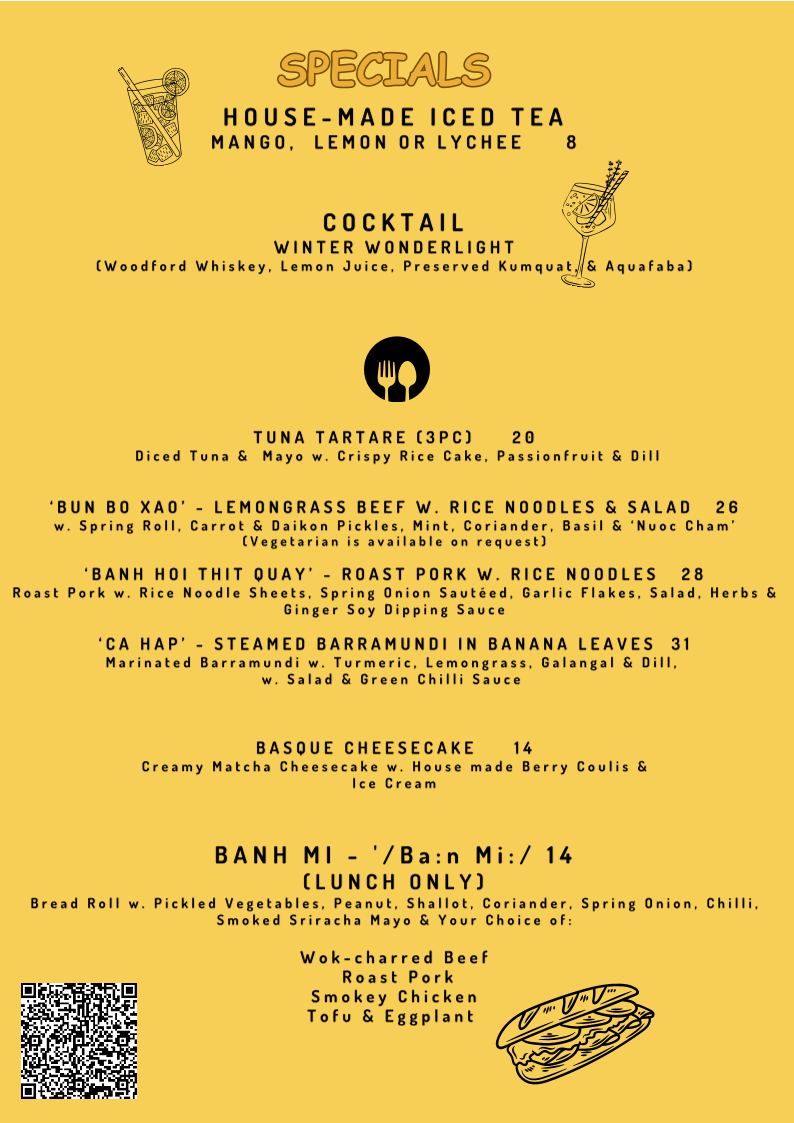 Menu, Saigon Allee