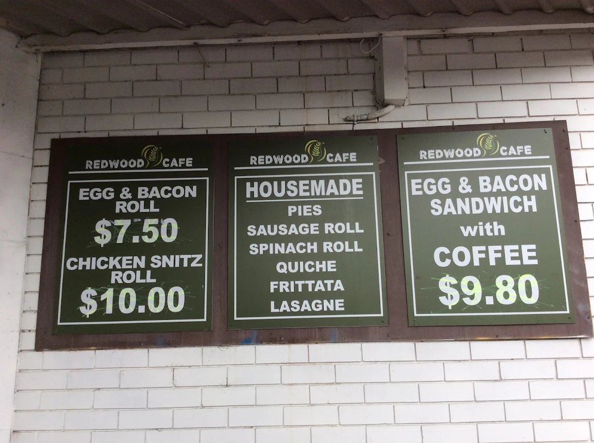 Menu, Redwood Cafe