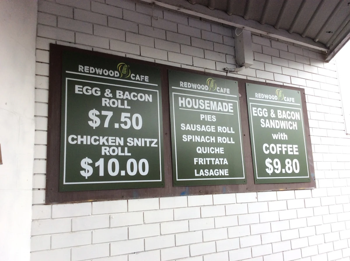 Menu, Redwood Cafe