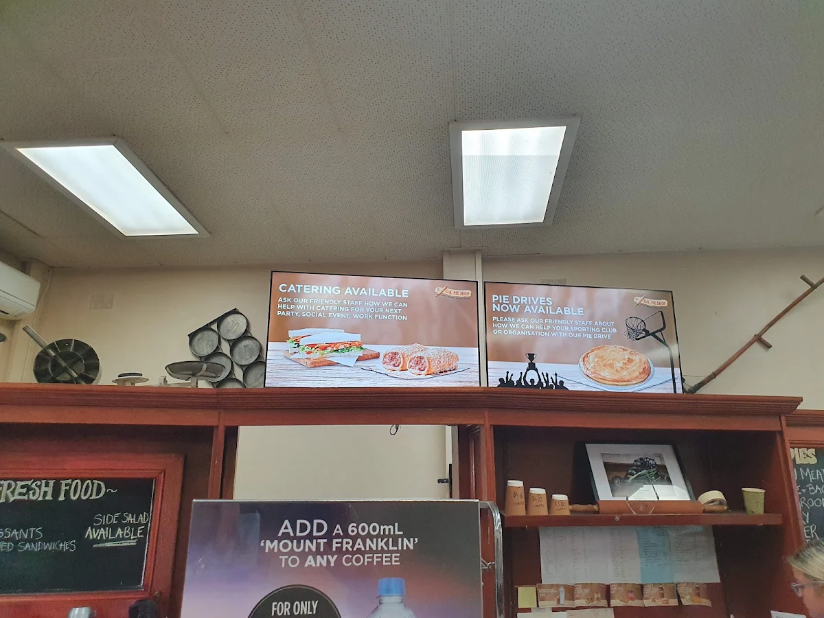 Menu, OK Pie Shop