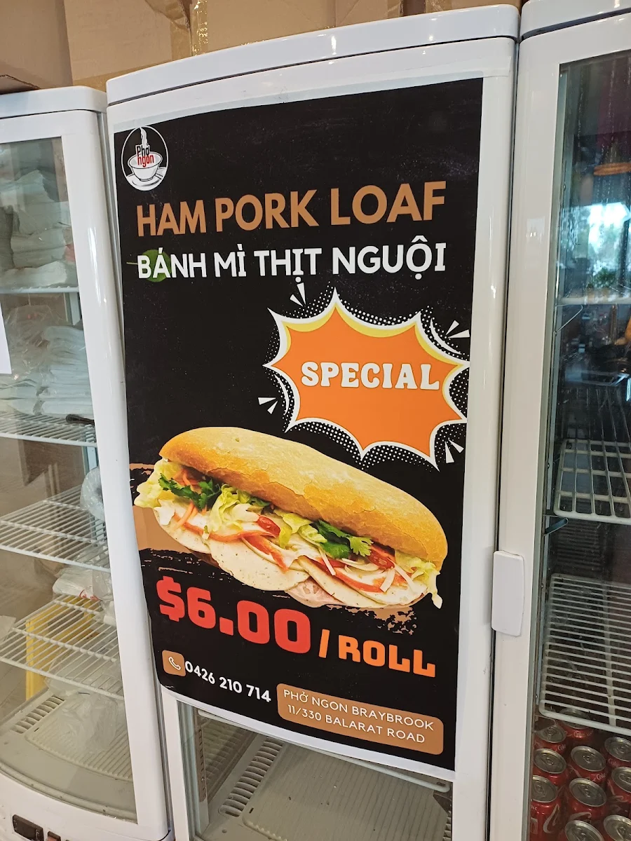 Menu, Pho Ngon Braybrook