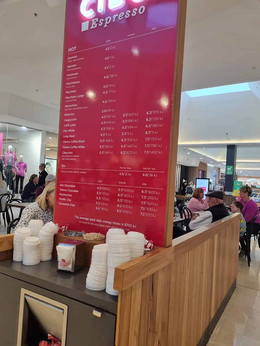 Menu, Cibo Espresso