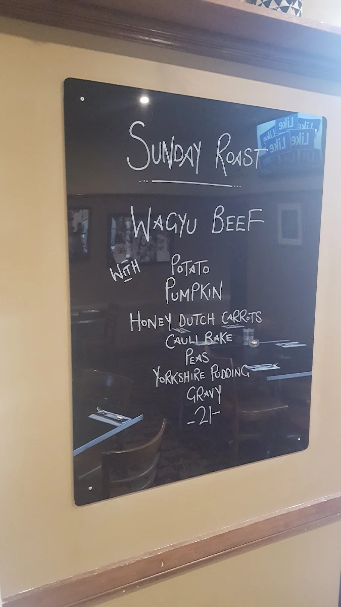Menu, Colliery Inn Wallsend NSW