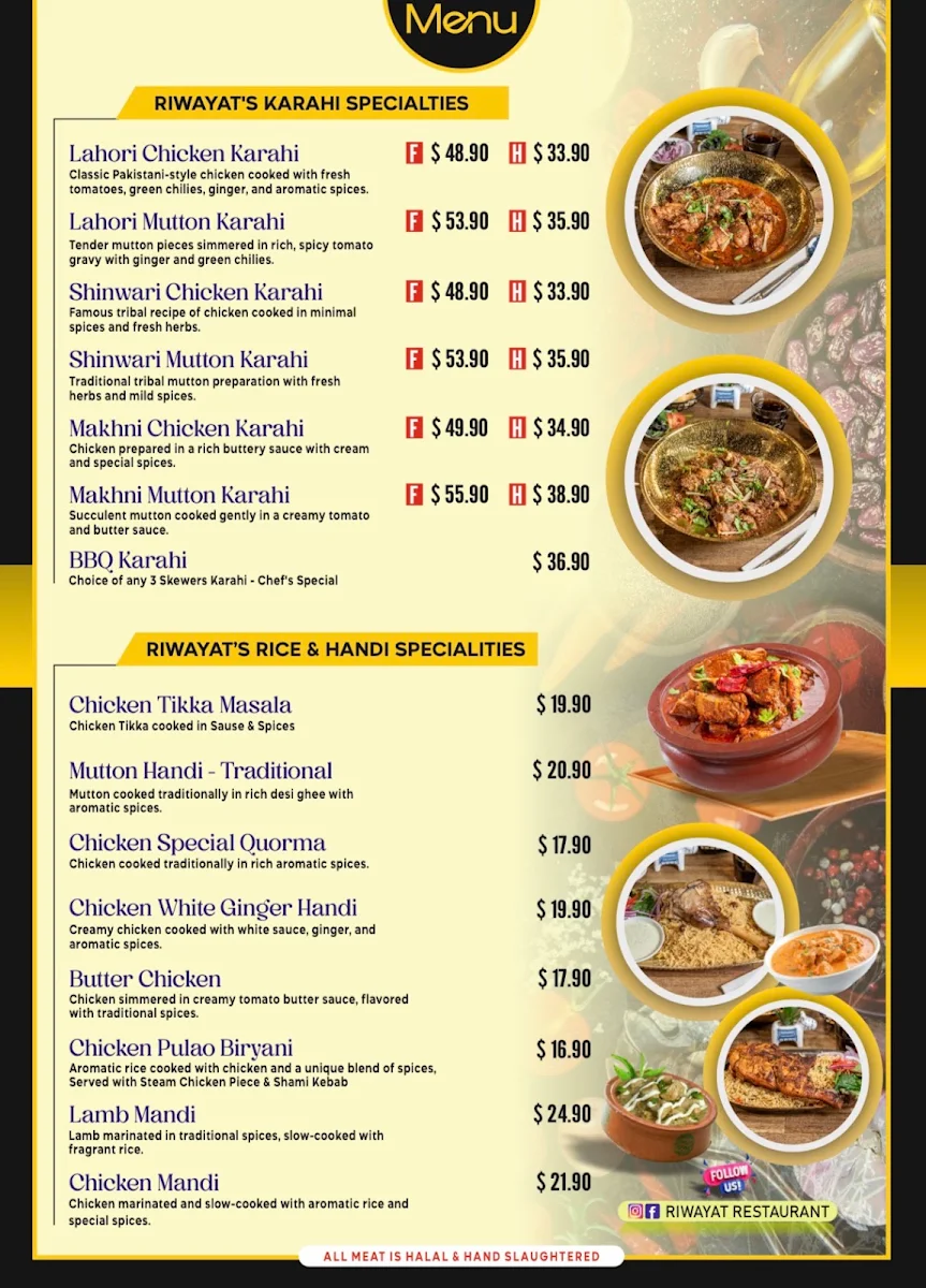Menu, Riwayat - Traditional Pakistani Feast