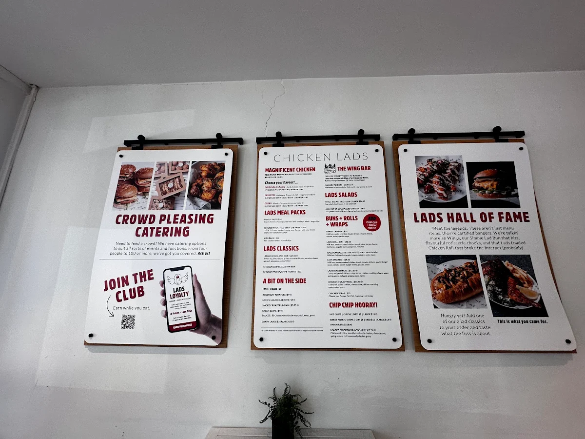 Menu, Chicken Lads