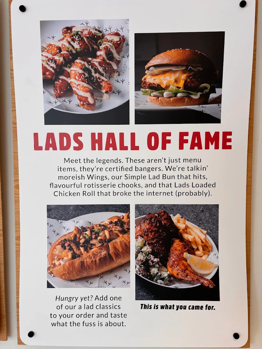 Menu, Chicken Lads