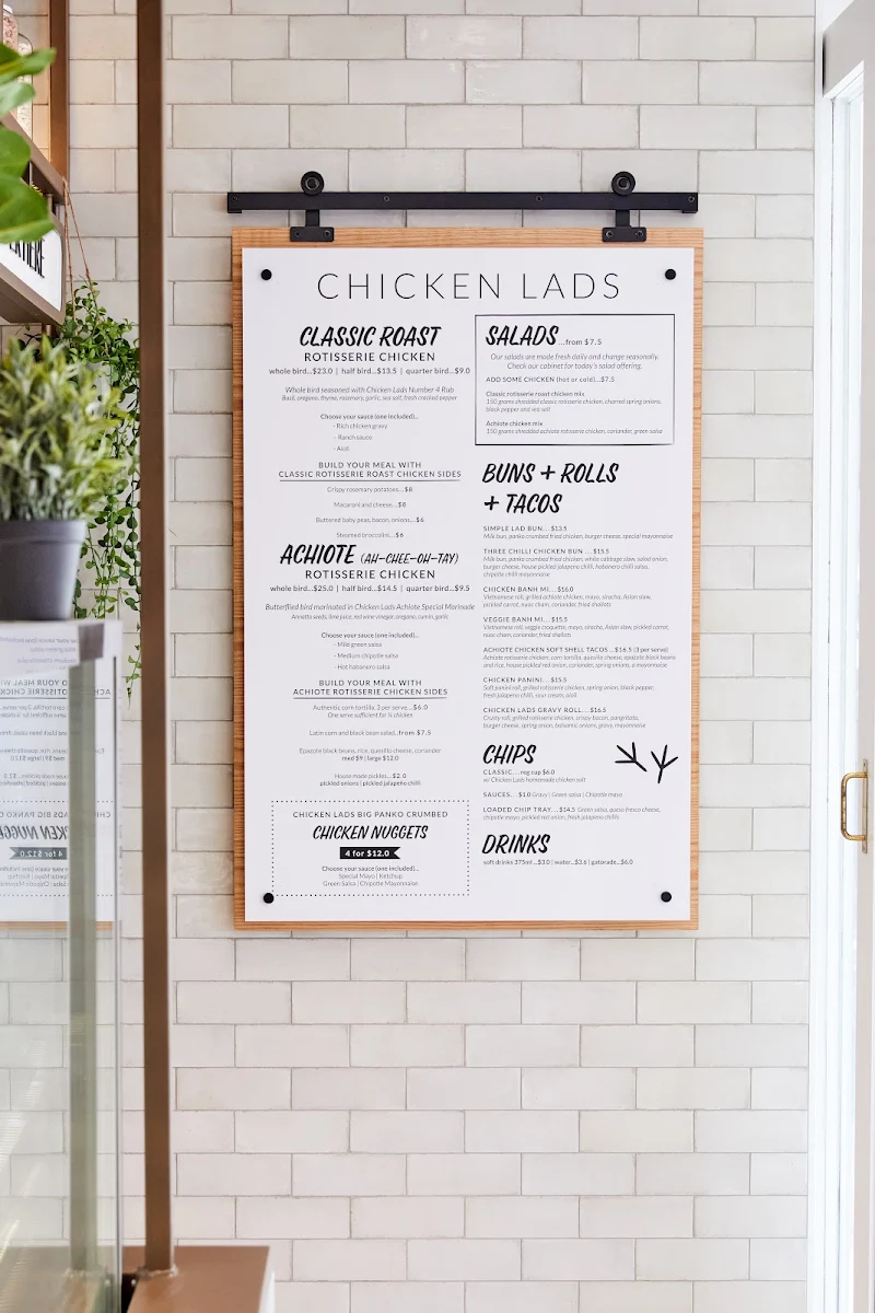 Menu, Chicken Lads