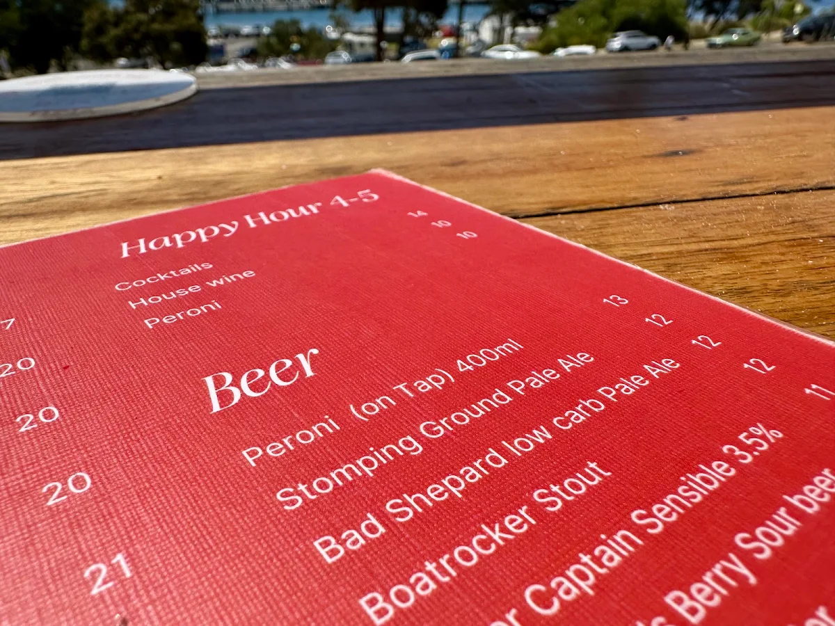 Menu, Arlo Wine Bar