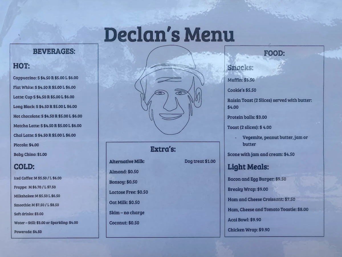 Menu, Declan's