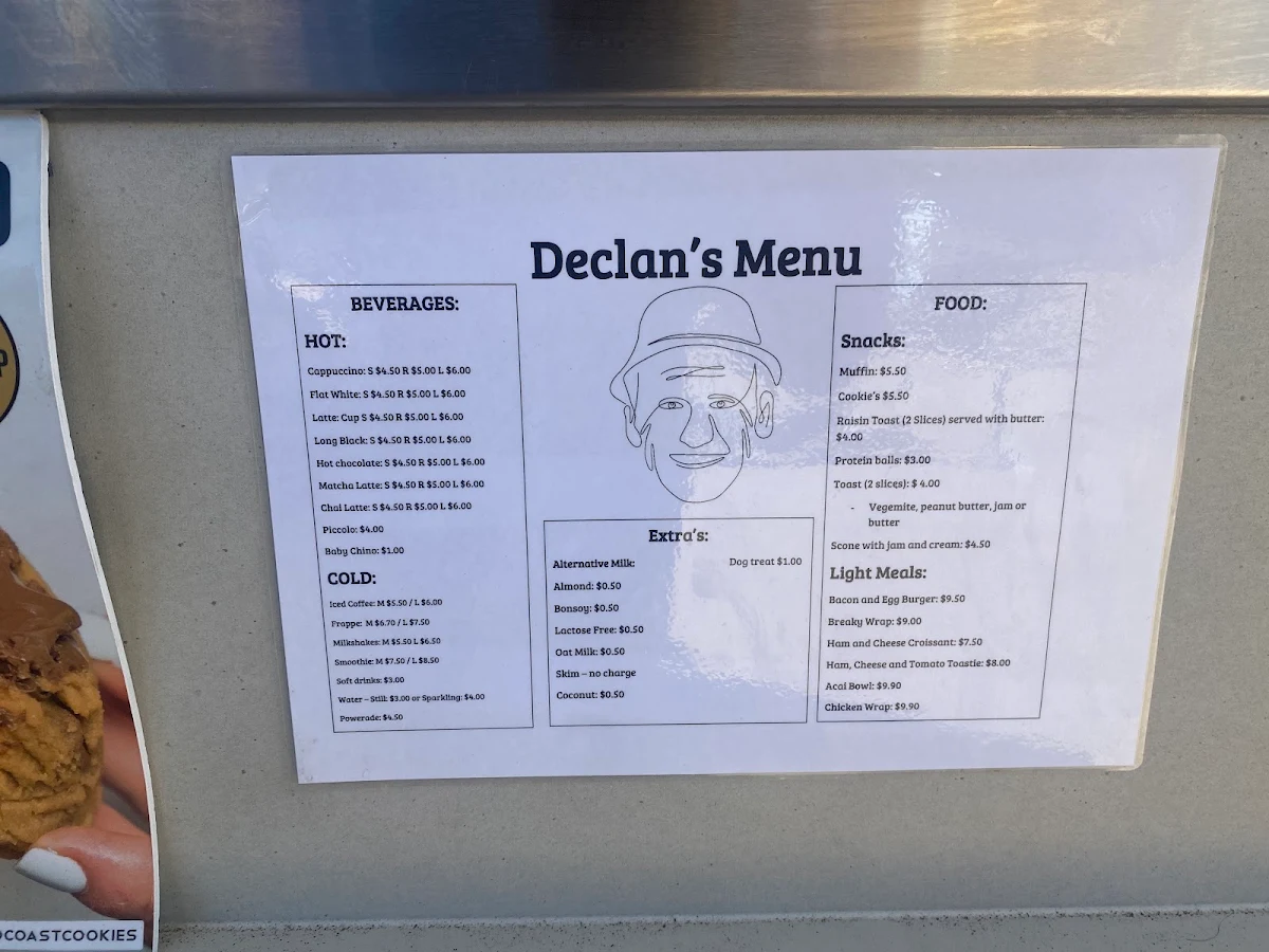 Menu, Declan's