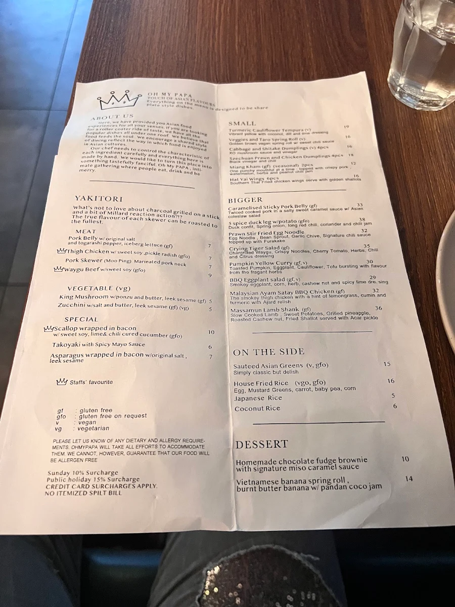 Menu, OHMYPAPA