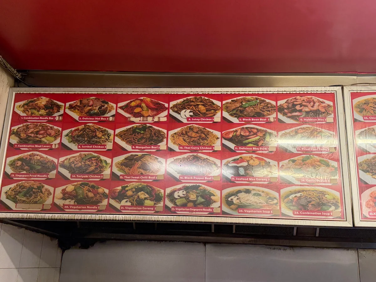 Menu, Nice Noodle & Rice Bar
