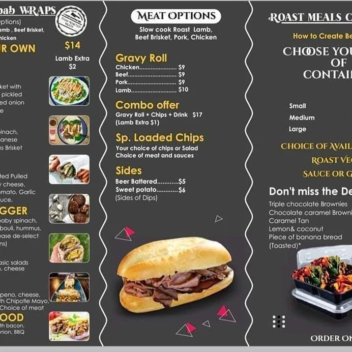 Menu, THE ROAST SHACK