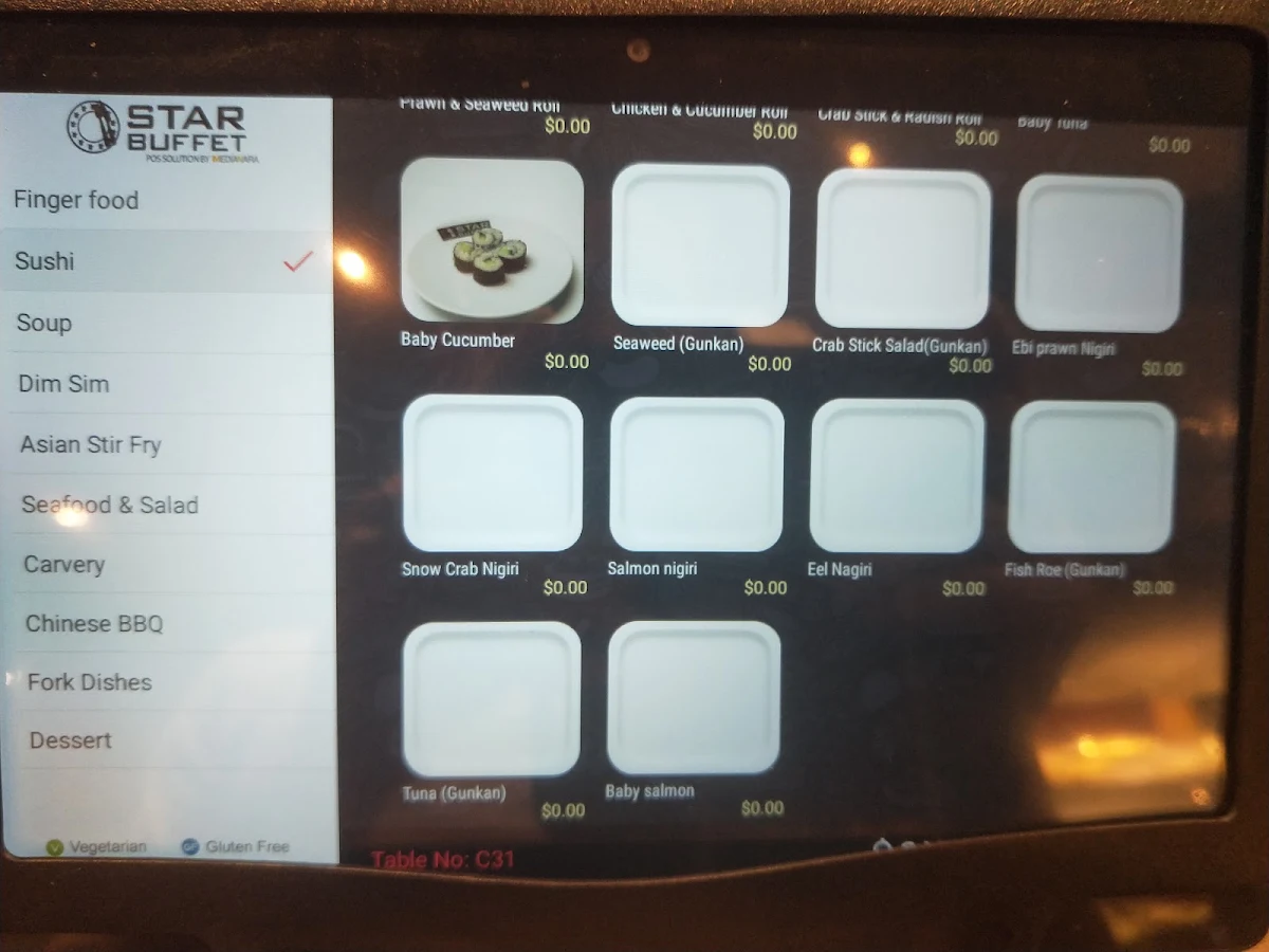 Menu, Star Buffet