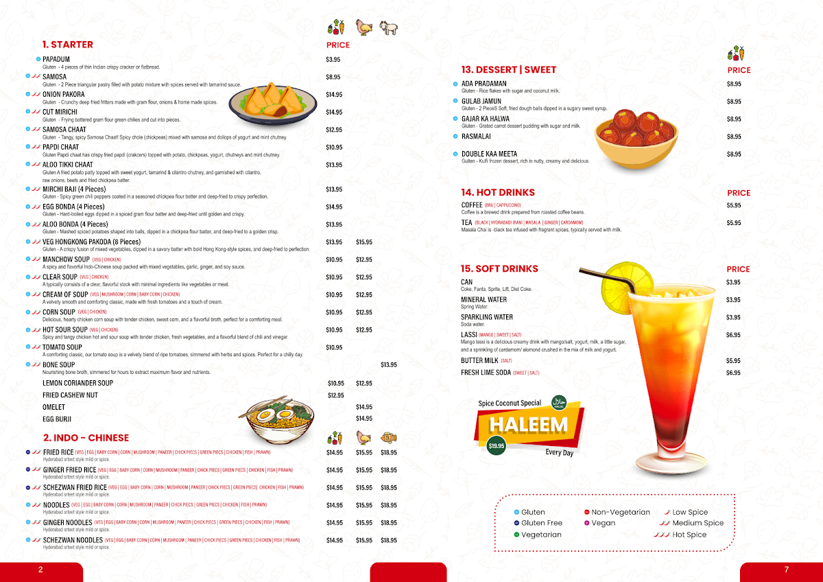 Menu, Spice Coconut