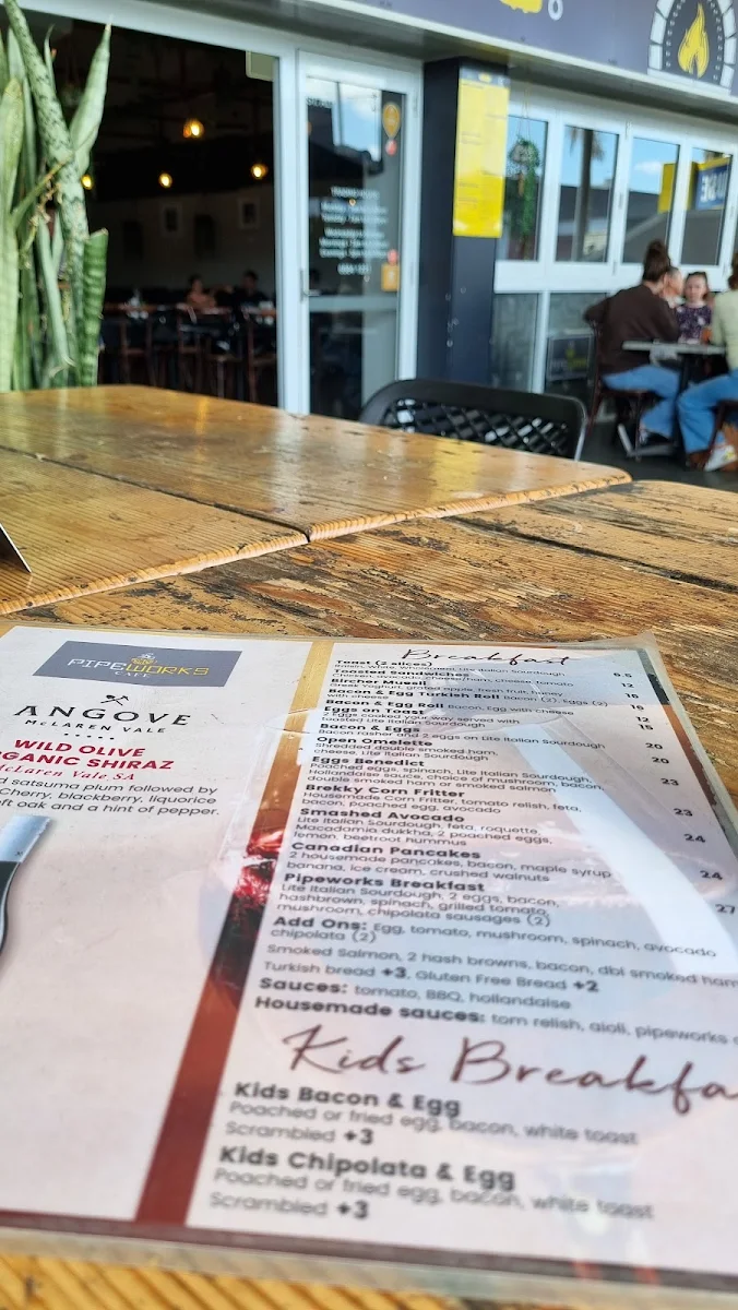 Menu, Pipeworks Cafe