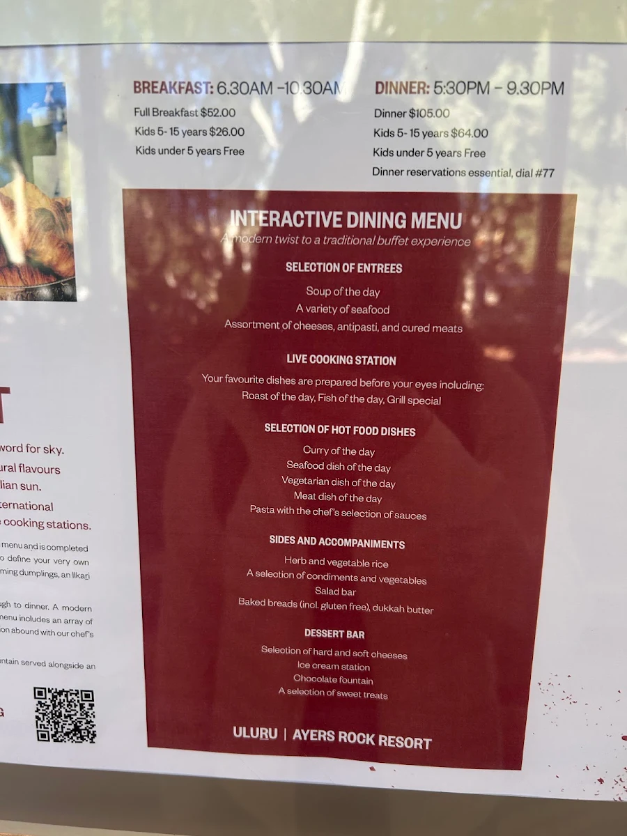 Menu, Ilkari Restaurant