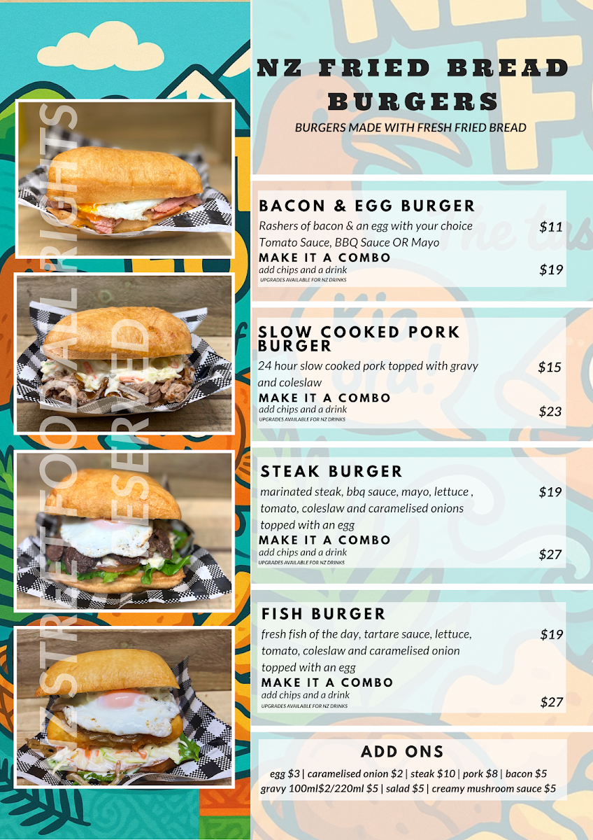 Menu, NZ Street Food