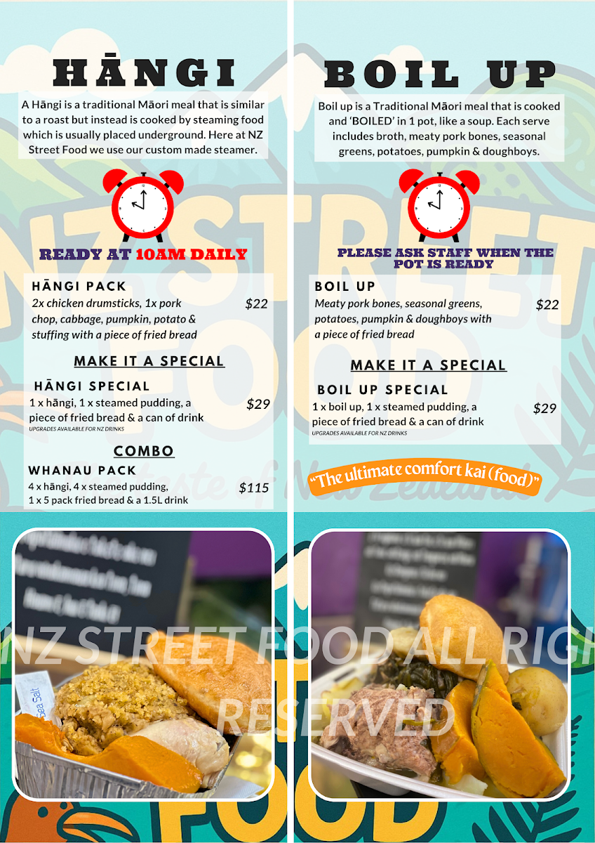 Menu, NZ Street Food