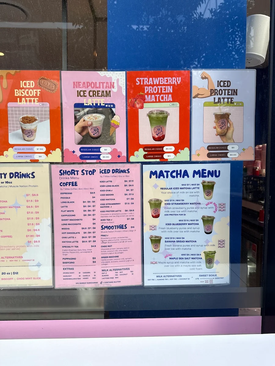 Menu, Short Stop Coffee
