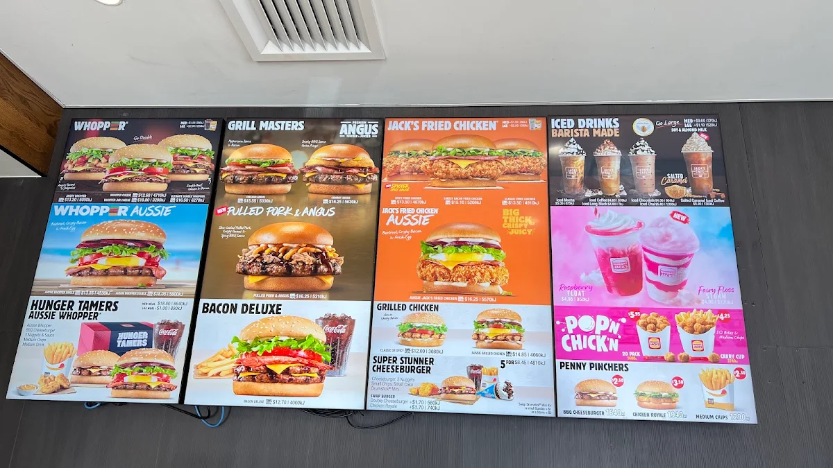 Menu, Hungry Jack's Burgers Highpoint