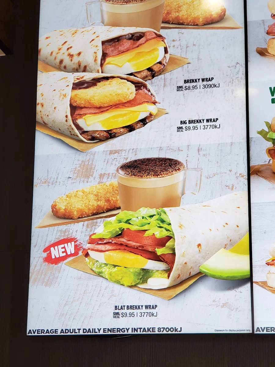 Menu, Hungry Jack's Burgers Highpoint