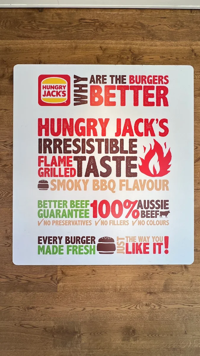 Menu, Hungry Jack's Burgers Highpoint