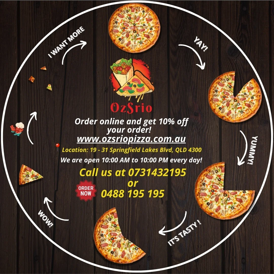 Menu, OzSrio Pizza Kebab & Cafe - Springfield Lakes
