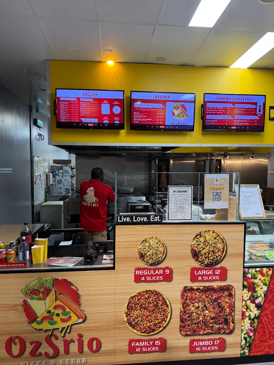 Menu, OzSrio Pizza Kebab & Cafe - Springfield Lakes