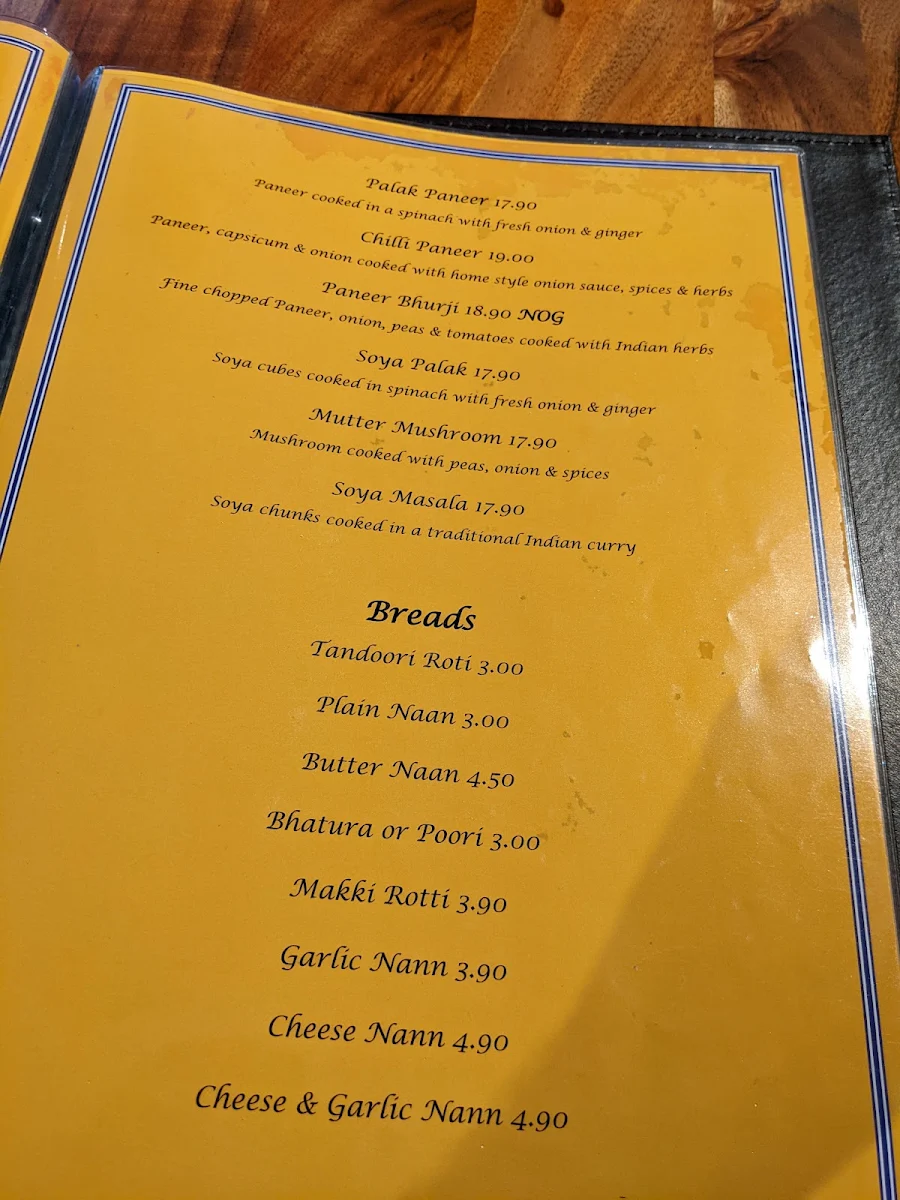 Menu, Khalsa Foods - Vegetarian - Vegan - NOG - Jain - Restaurant Sydney