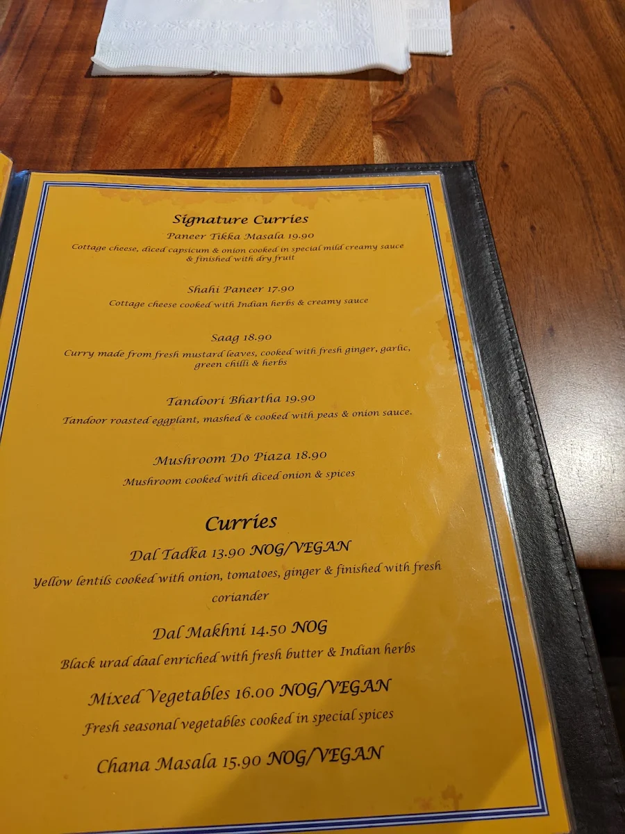 Menu, Khalsa Foods - Vegetarian - Vegan - NOG - Jain - Restaurant Sydney