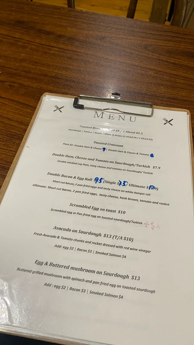 Menu, Bunker Bean