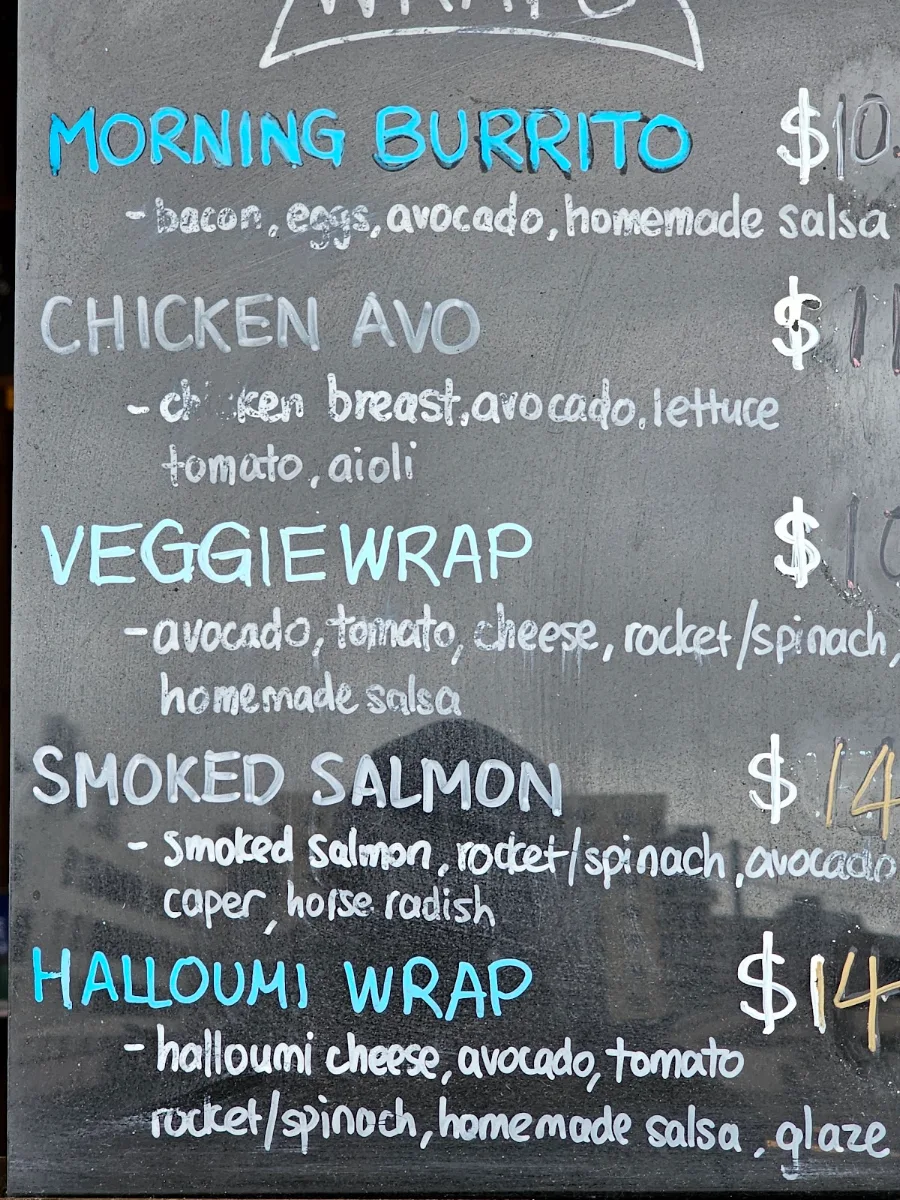 Menu, Bunker Bean