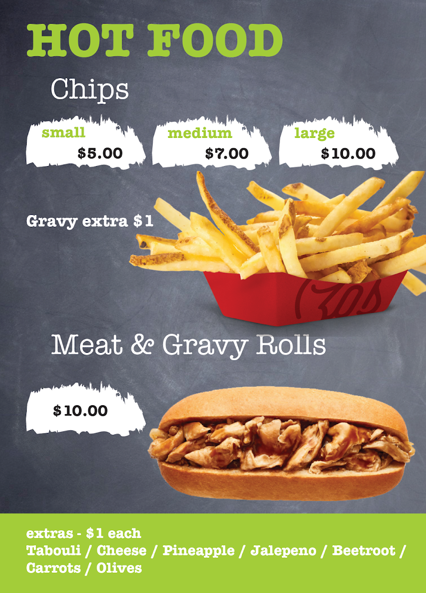 Menu, ISPA Kebab Coffs