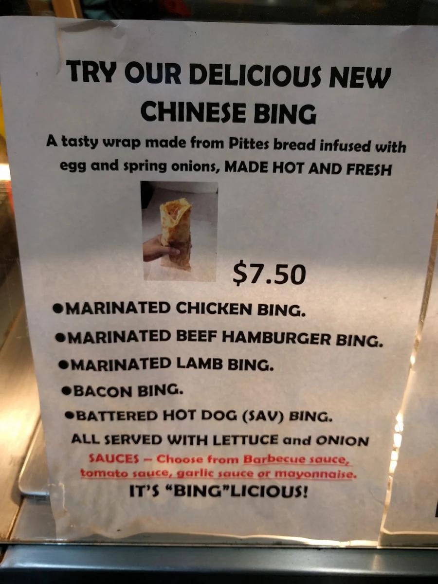 Menu, Anderson Fish & Chip Fawkner