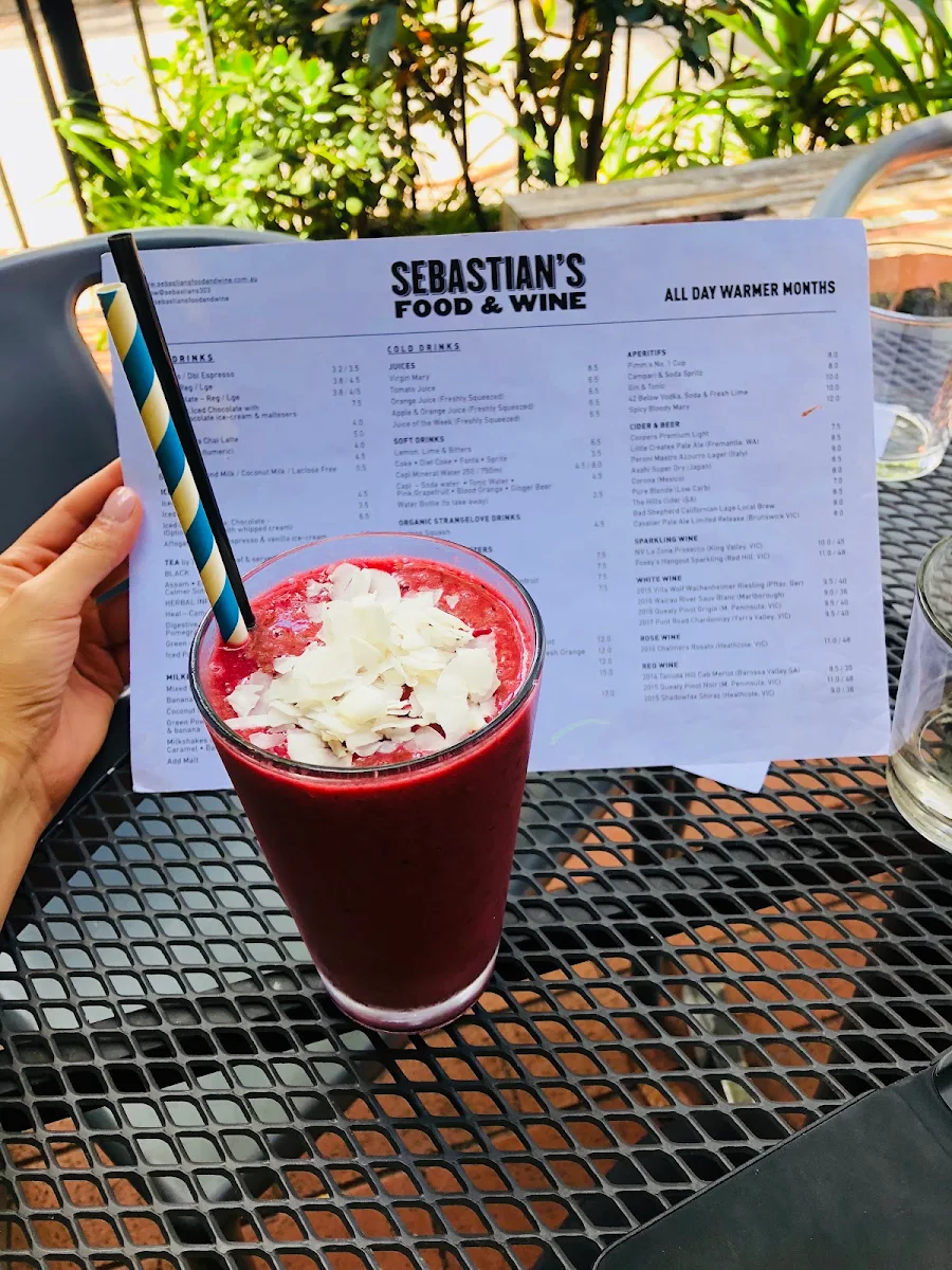 Menu, Sebastian's Food & Wine